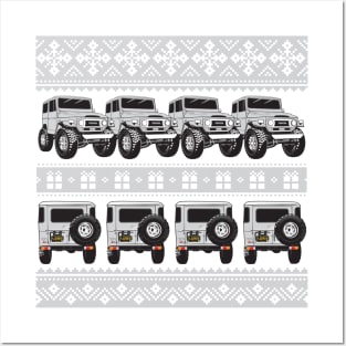 FJ40 Christmas Sweater in Silver Posters and Art